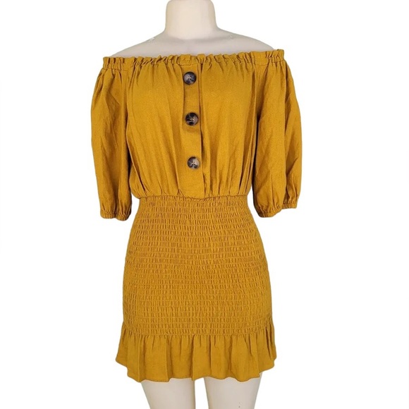 👗👠CLOSET CLEAROUT!! 👗👠ZARA  Rustic Yellow Mustard Puffed Sleeve - Picture 1 of 6